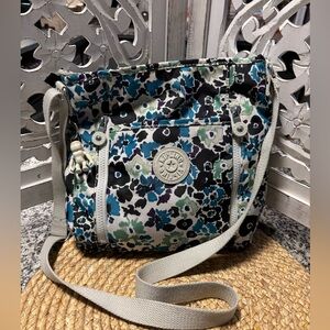 Kipling Floral Crossbody Bag in Blue, Green & Black